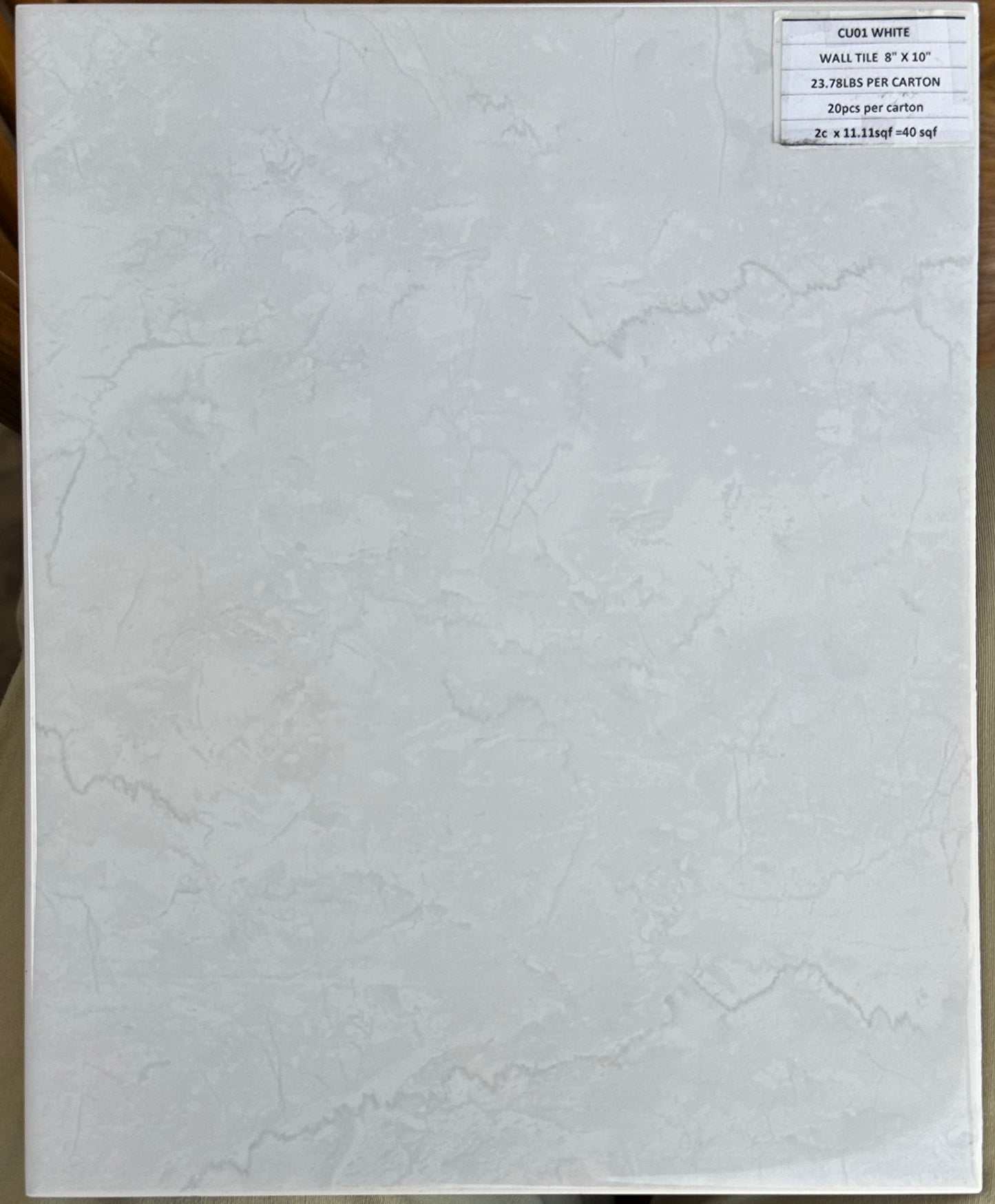 TILE: T0753-CU01 WT 8X10 CARUSO WHITE