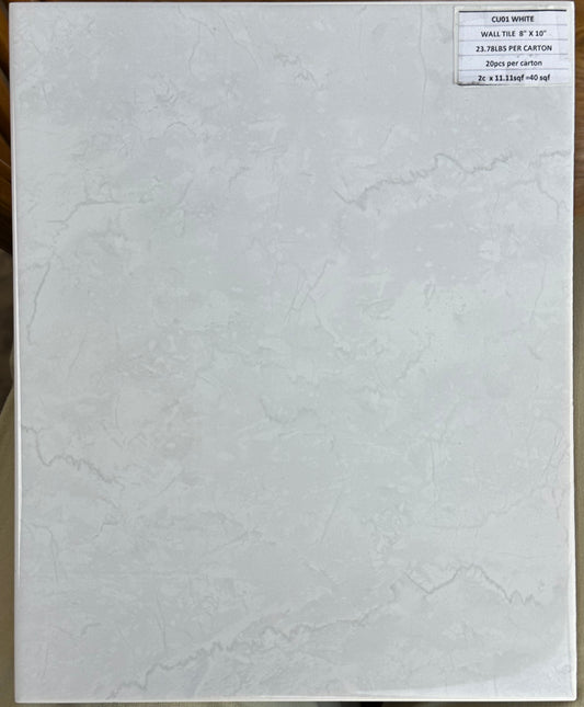 TILE: T0753-CU01 WT 8X10 CARUSO WHITE