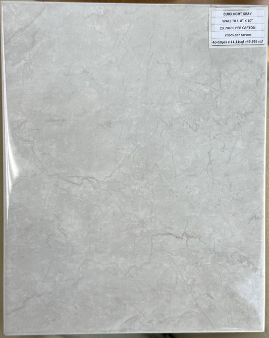 TILE: T0753-CU03 WT 8X10 CARUSO LIGHT GRAY