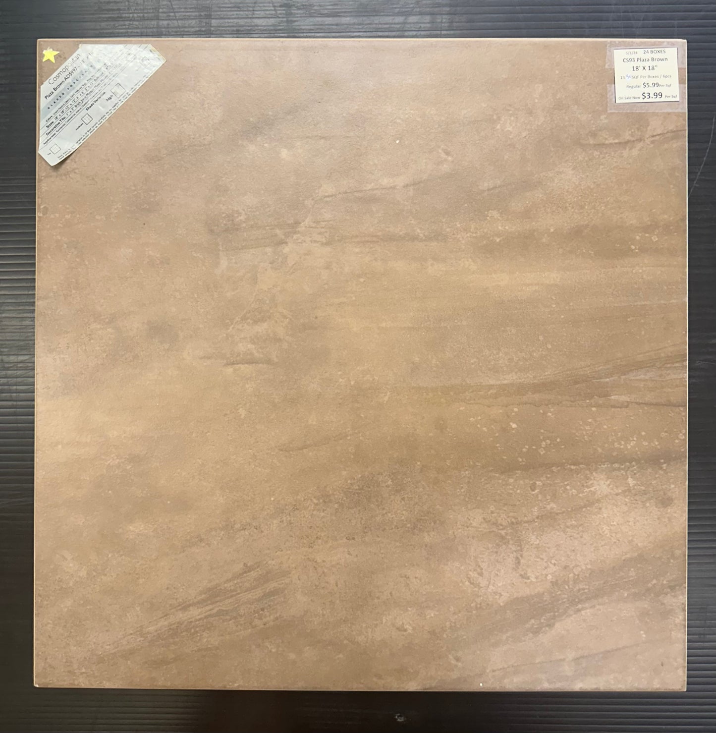 TILE: T641F-CS93 FT 18X18 CITISCAPE PLAZA BROWN