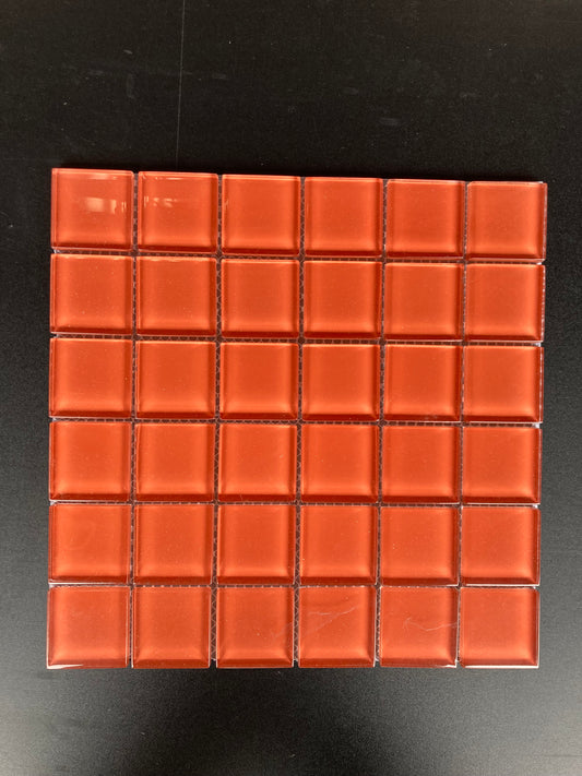 Mosaic Tile: LG12-COPPER LG12 22MS1P/LEGACY GLASS MOSAICS (ORANGE COLOR)